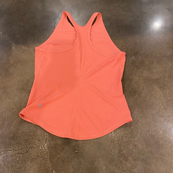 Lululemon Base Pace Ribbed Tank Top Color is Raspberry Cream - Picture 3 of 4